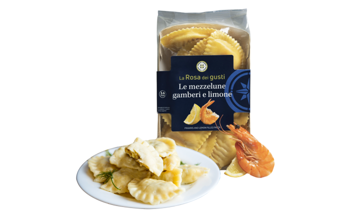 Mezzelune gamberi e limone La Rosa dei gusti