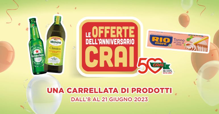 Le offerte dell’anniversario Crai