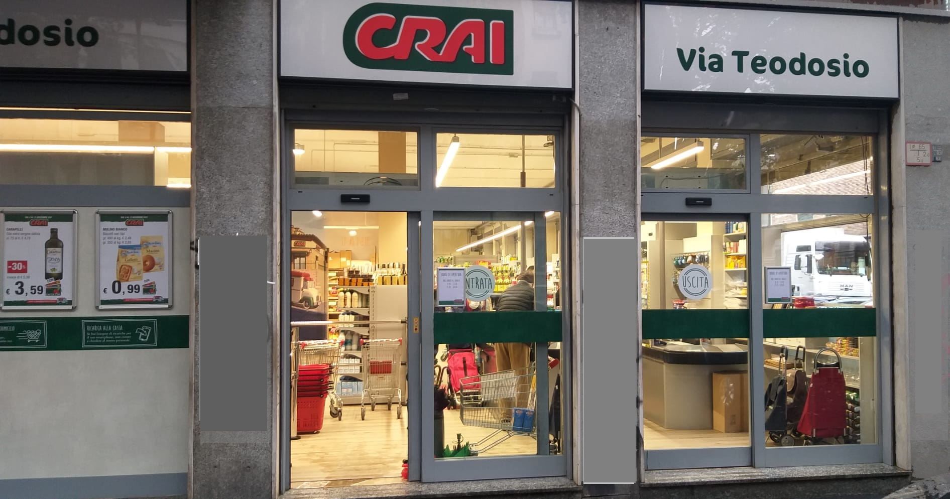 Esterno negozio: 10510 – CRAI MILANO VIA TEODOSIO, 74