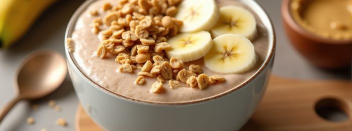 Smoothie Proteico con Granola e Burro di Arachidi