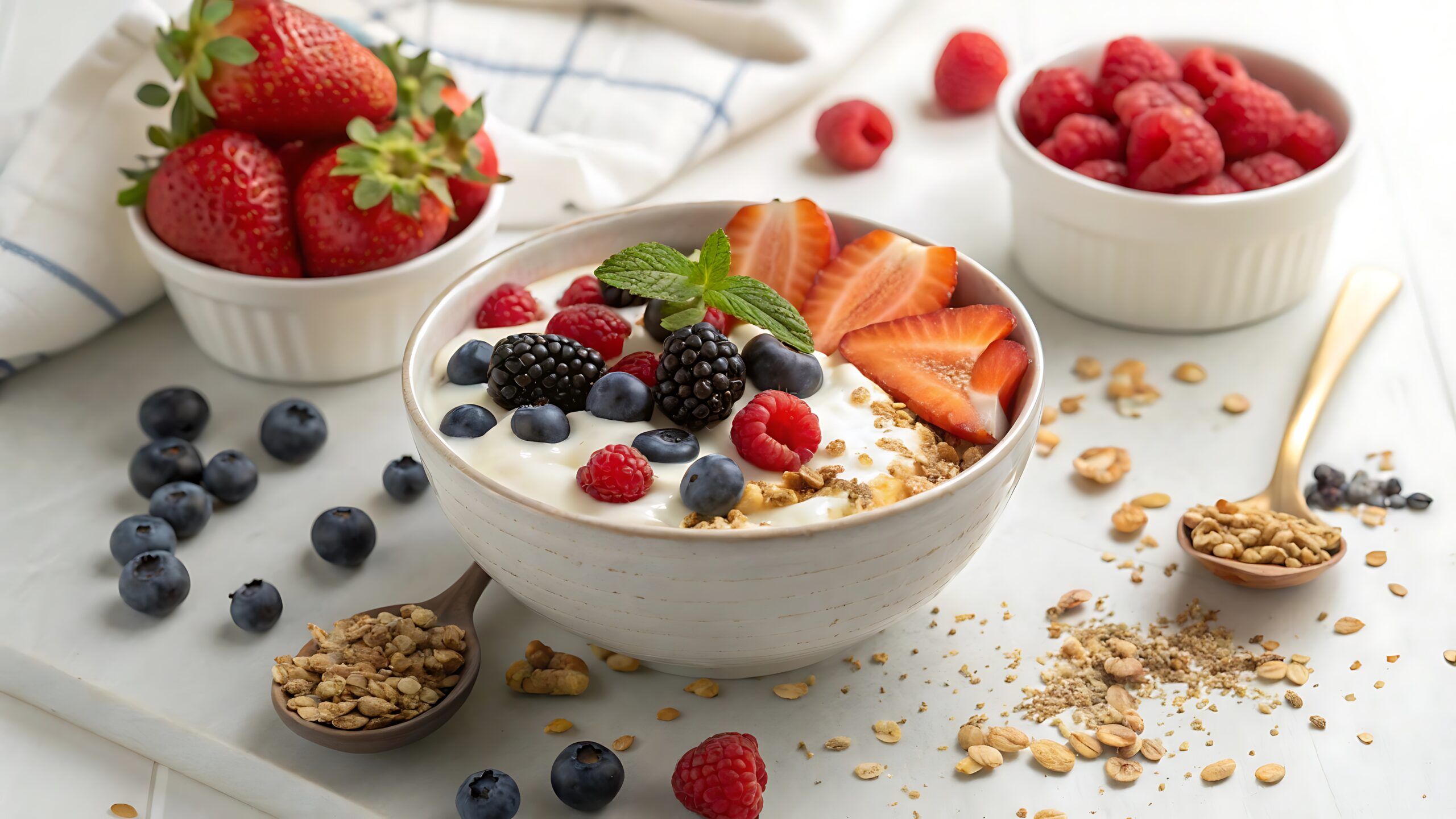 Yogurt con Granola Proteica e Frutta