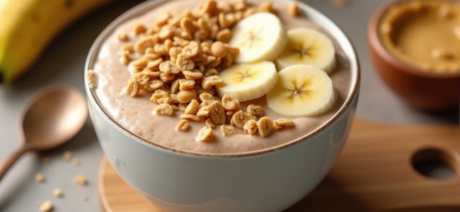 Smoothie Proteico con Granola e Burro di Arachidi