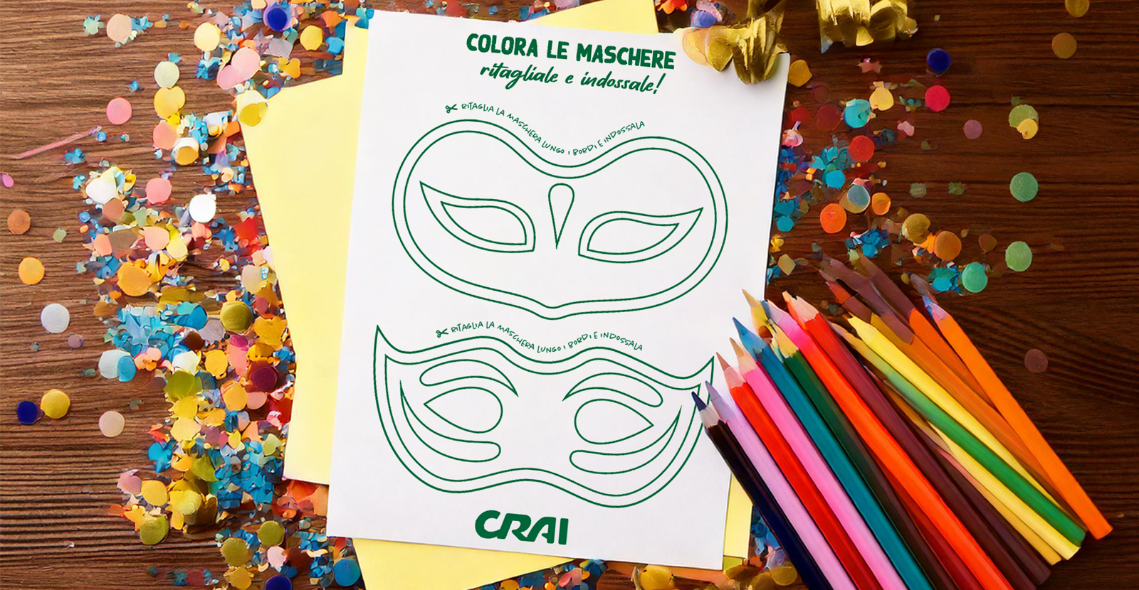 Scarica e gioca con le nostre mascherine di Carnevale!