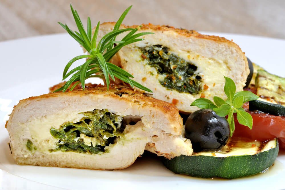 Involtini pollo, spinaci e caciocavallo