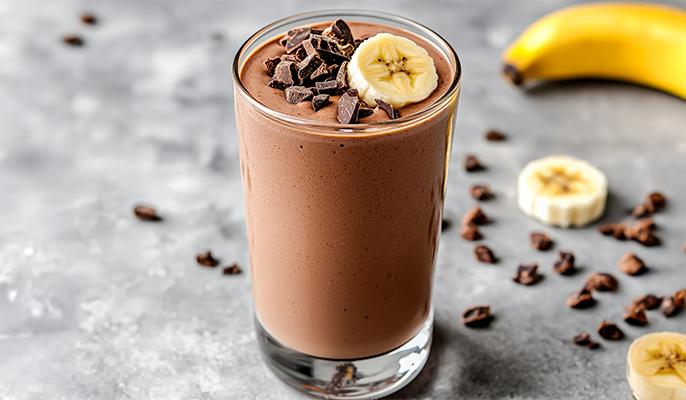 Smoothie Proteico al cacao con 55g di proteine