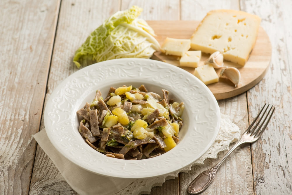 Pizzoccheri in fonduta di formaggio Toma Piemontese e Castelmagno