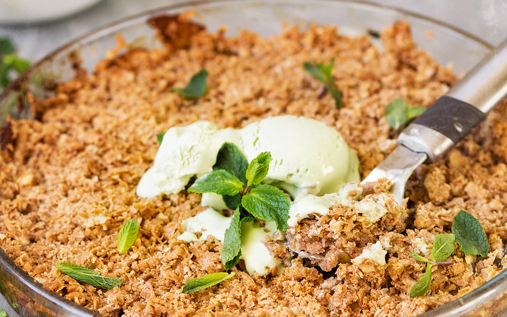 Crumble con crema di pistacchio di Bronte