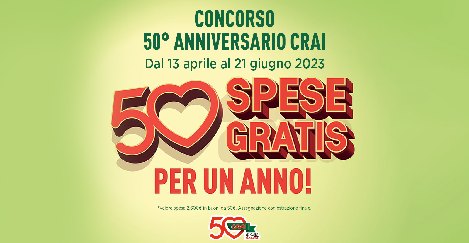 50 spese gratis per un anno!