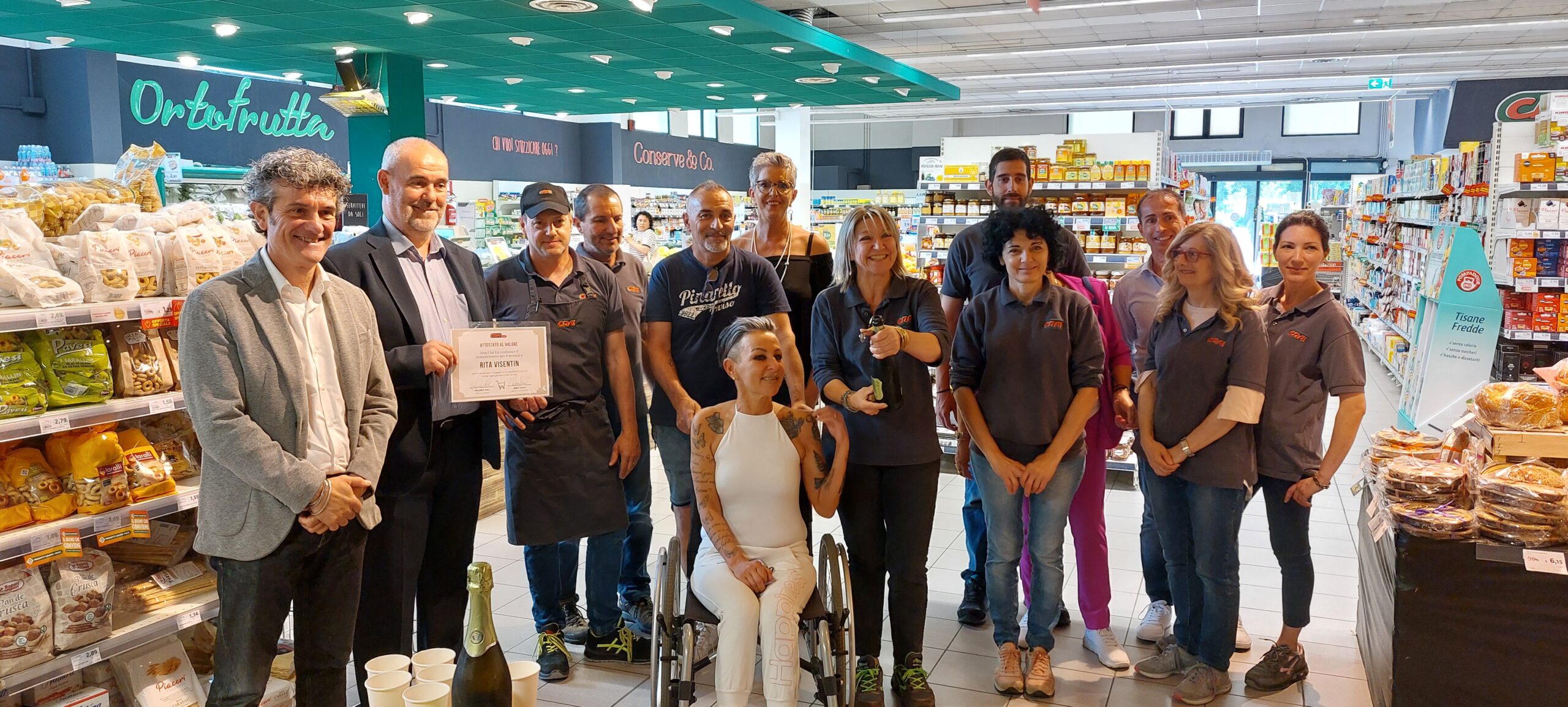 Premio al supermercato Crai di Fontaniva per l’inclusività
