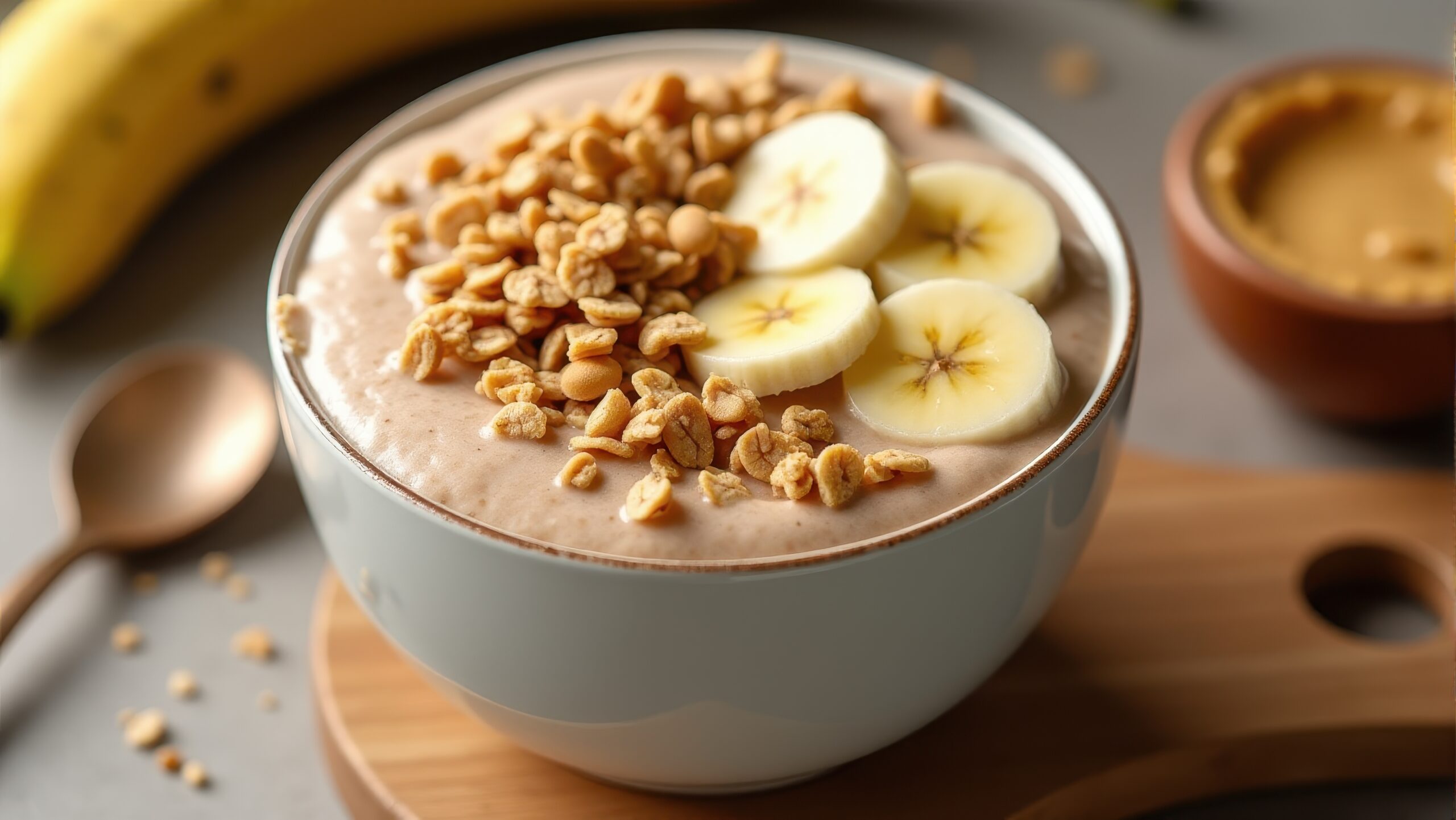Smoothie Proteico con Granola e Burro di Arachidi  